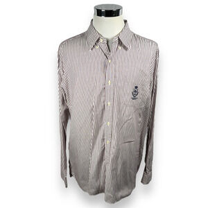 Polo Ralph Lauren Athletic Club NYC Shirt Mens XXL 2XL Purple Stripe Button Down